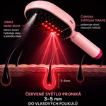 Elektrický masážní kartáč na vlasy s rozprašovačem a vzduchovým polštářkem.
